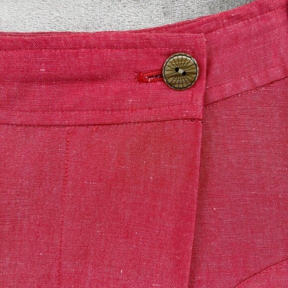 Postmark Anthropologie Vast Wrap Coral Linen Silk Blend Layered Skirt - Picture 3 of 10